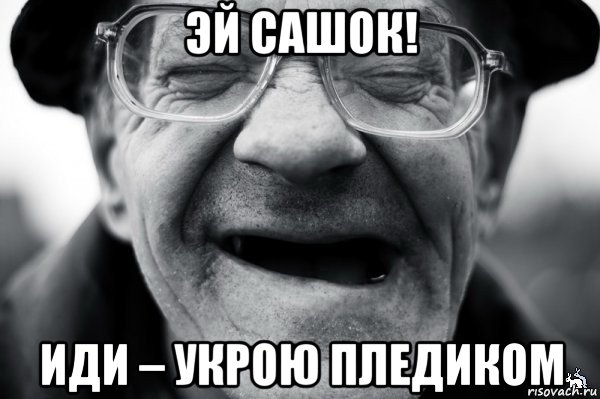 эй сашок! иди – укрою пледиком