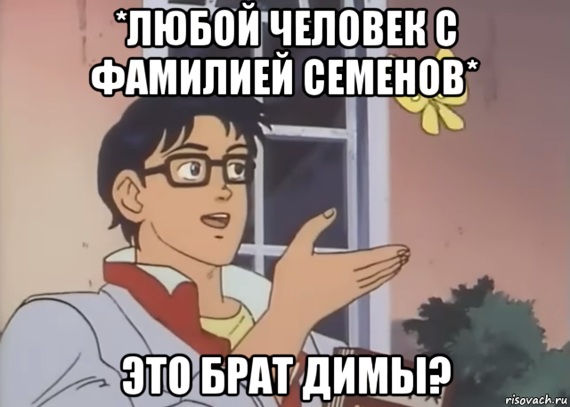*любой человек с фамилией семенов* это брат димы?