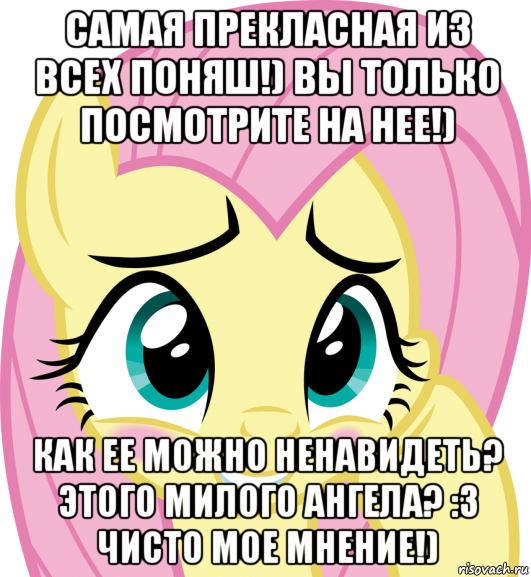 самая прекласная из всех поняш!) вы только посмотрите на нее!) как ее можно ненавидеть? этого милого ангела? :з чисто мое мнение!)