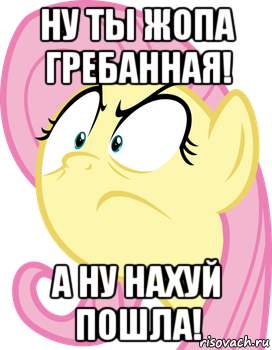 ну ты жопа гребанная! а ну нахуй пошла!