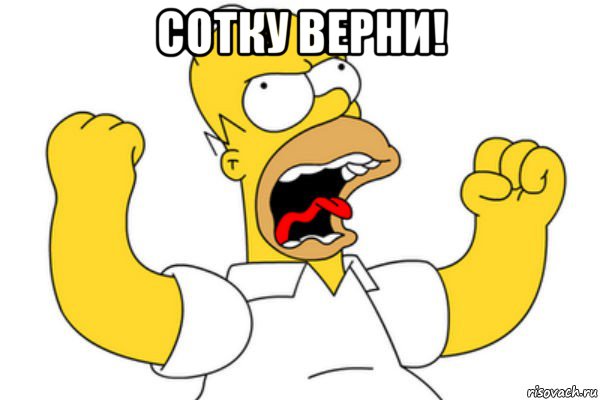 сотку верни! , Мем Разъяренный Гомер