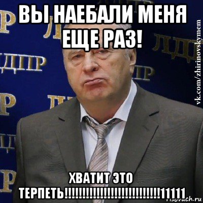 вы наебали меня еще раз! хватит это терпеть!!!!!!!!!!!!!!!!!!!!!!!!!!!11111, Мем Хватит это терпеть (Жириновский)