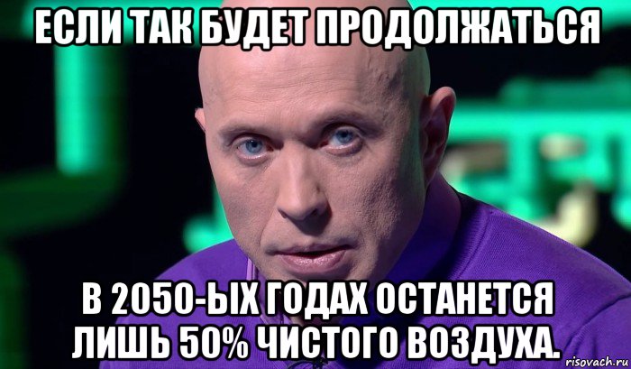 если так будет продолжаться в 2050-ых годах останется лишь 50% чистого воздуха., Мем Необъяснимо но факт