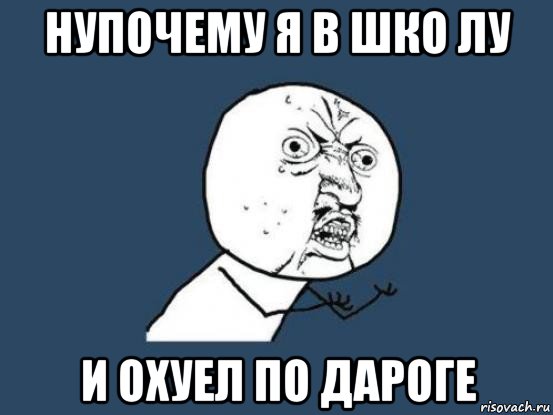 нупочему я в шко лу и охуел по дароге, Мем Ну почему