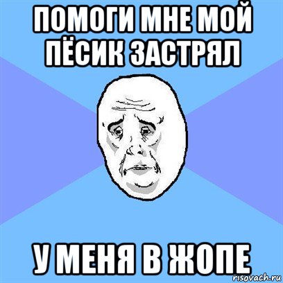 помоги мне мой пёсик застрял у меня в жопе, Мем Okay face