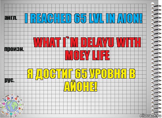 I reached 65 lvl in Aion! what I`m delayu with moey life Я достиг 65 уровня в Айоне!, Комикс  Перевод с английского