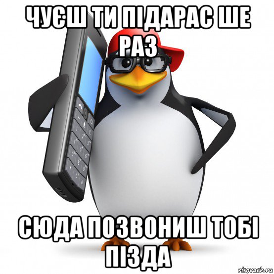 чуєш ти підарас ше раз сюда позвониш тобі пізда, Мем   Пингвин звонит