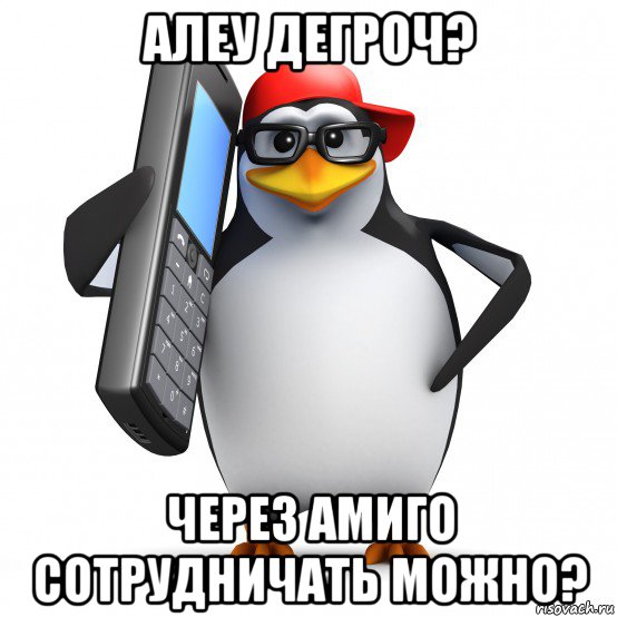 алеу дегроч? через амиго сотрудничать можно?, Мем   Пингвин звонит