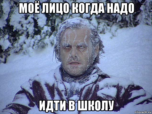 моё лицо когда надо идти в школу