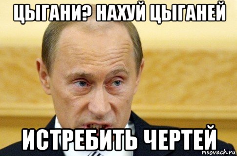 цыгани? нахуй цыганей истребить чертей, Мем путин