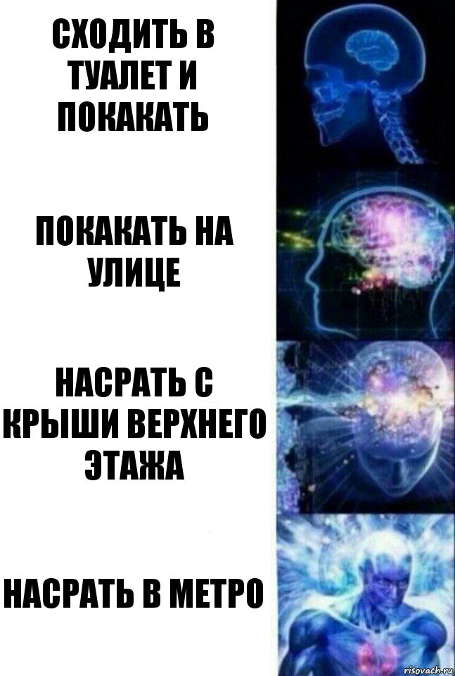 Сходить в туалет и покакать Покакать на улице Насрать с крыши верхнего этажа Насрать в метро, Комикс  Сверхразум