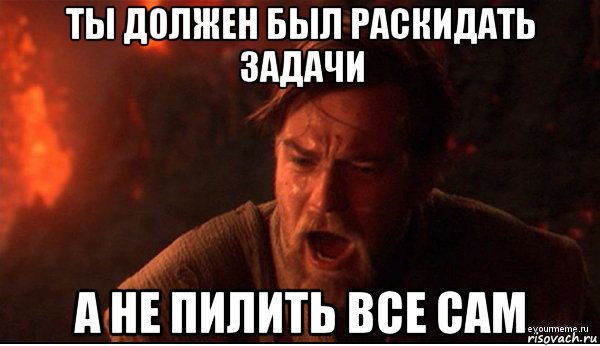 ты должен был раскидать задачи а не пилить все сам, Мем ты был мне как брат