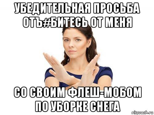 убедительная просьба отъ#битесь от меня со своим флеш-мобом по уборке снега