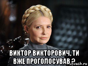  виктор викторович, ти вже проголосував ?, Мем Юлия Тимошенко