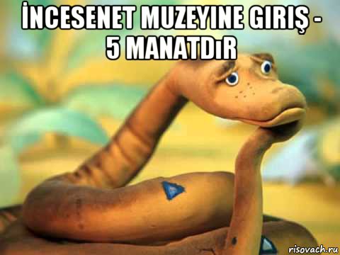 İncesenet muzeyine giriş - 5 manatdır , Мем  задумчивый удав