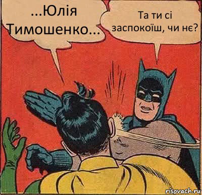 ...Юлія Тимошенко... Та ти сі заспокоїш, чи нє?, Комикс   Бетмен и Робин