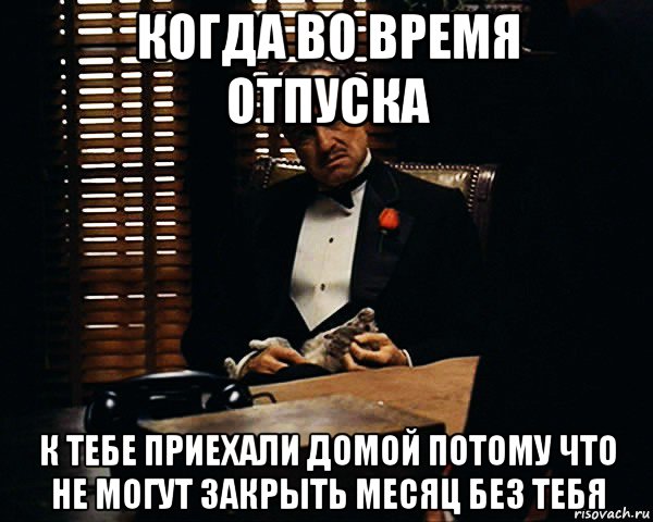 когда во время отпуска к тебе приехали домой потому что не могут закрыть месяц без тебя, Мем Дон Вито Корлеоне