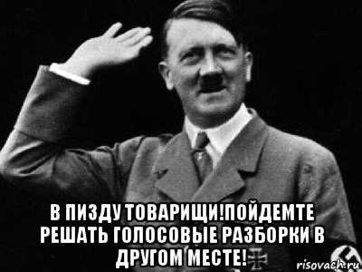  в пизду товарищи!пойдемте решать голосовые разборки в другом месте!, Мем Гитлер