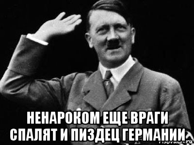  ненароком еще враги спалят и пиздец германии, Мем Гитлер