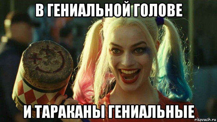 в гениальной голове и тараканы гениальные, Мем    Harley quinn