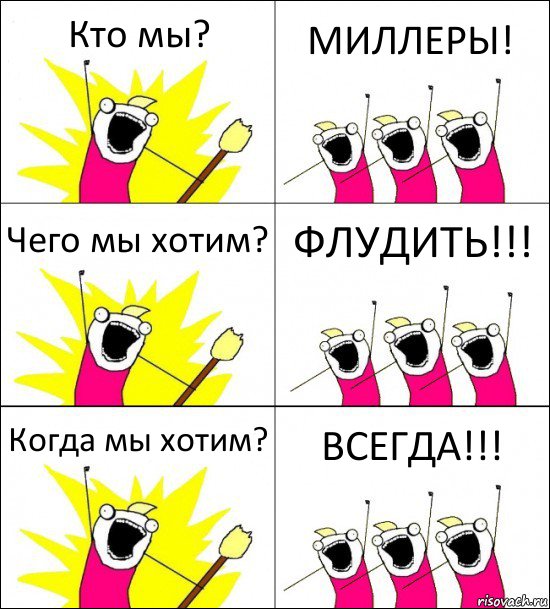 Кто мы? МИЛЛЕРЫ! Чего мы хотим? ФЛУДИТЬ!!! Когда мы хотим? ВСЕГДА!!!, Комикс кто мы