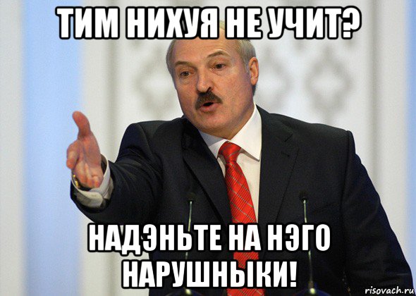 тим нихуя не учит? надэньте на нэго нарушныки!, Мем лукашенко