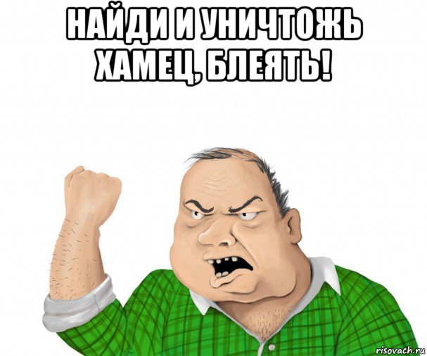 найди и уничтожь хамец, блеять! , Мем мужик