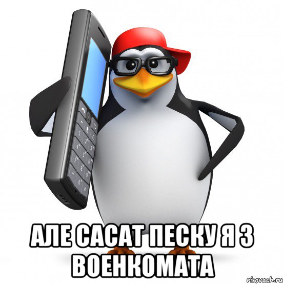  але сасат песку я з военкомата, Мем   Пингвин звонит