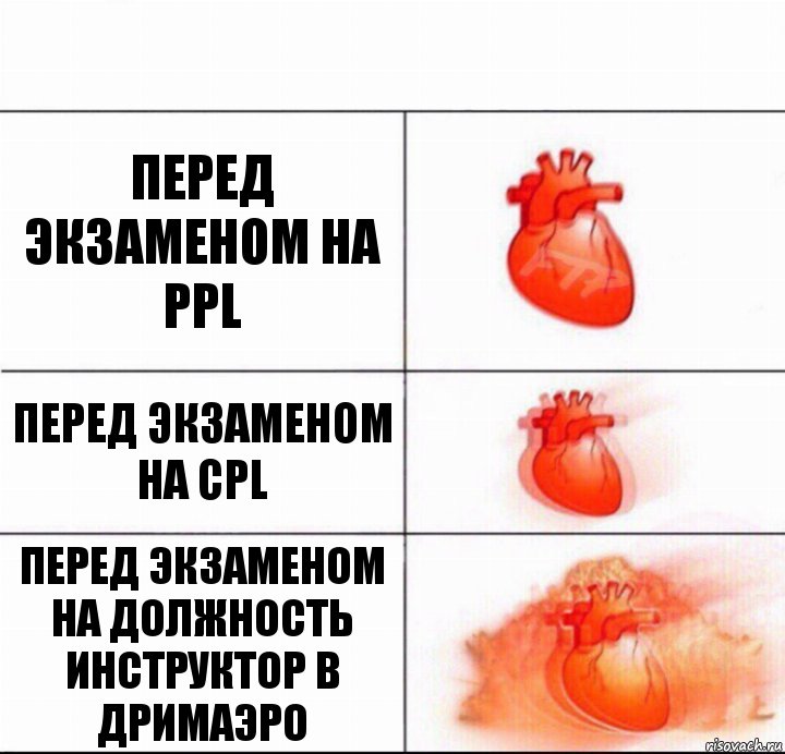 перед экзаменом на PPL перед экзаменом на CPL Перед экзаменом на должность инструктор в дримаэро, Комикс  Расширяюшее сердце