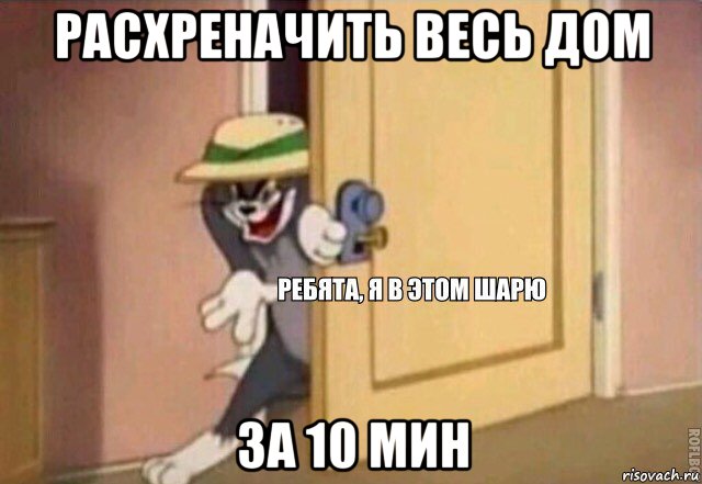 расхреначить весь дом за 10 мин, Мем    Ребята я в этом шарю