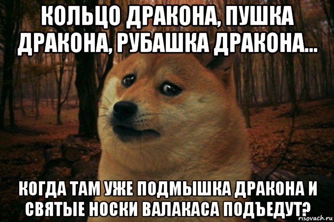 кольцо дракона, пушка дракона, рубашка дракона... когда там уже подмышка дракона и святые носки валакаса подъедут?