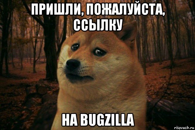 пришли, пожалуйста, ссылку на bugzilla, Мем SAD DOGE