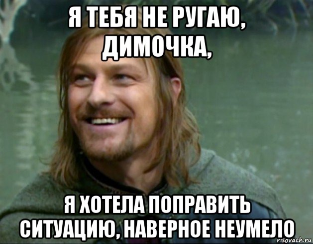 я тебя не ругаю, димочка, я хотела поправить ситуацию, наверное неумело, Мем Тролль Боромир