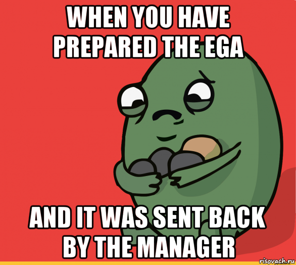 when you have prepared the ega and it was sent back by the manager, Мем  Я сделяль