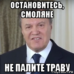 остановитесь, смоляне не палите траву, Мем Янукович