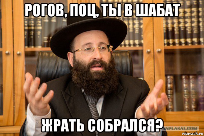 рогов, поц, ты в шабат жрать собрался?, Мем Еврей