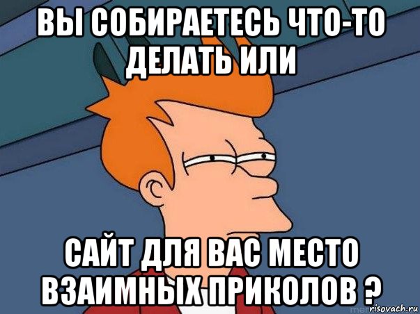 вы собираетесь что-то делать или сайт для вас место взаимных приколов ?, Мем  Фрай (мне кажется или)