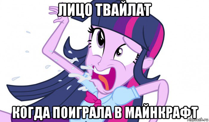 лицо твайлат когда поиграла в майнкрафт, Мем MLP-EG русский рэп
