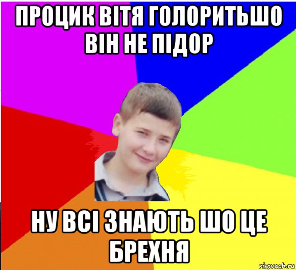процик вітя голоритьшо він не підор ну всі знають шо це брехня