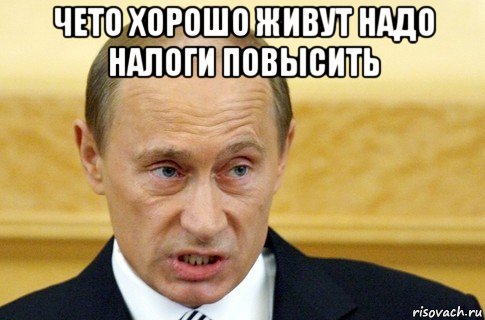 чето хорошо живут надо налоги повысить , Мем путин