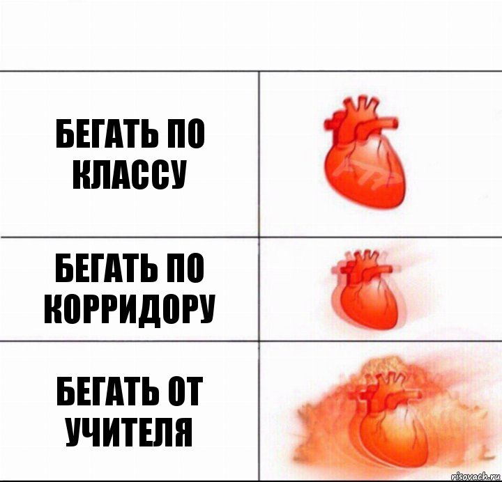 Бегать по классу Бегать по корридору Бегать от учителя, Комикс  Расширяюшее сердце