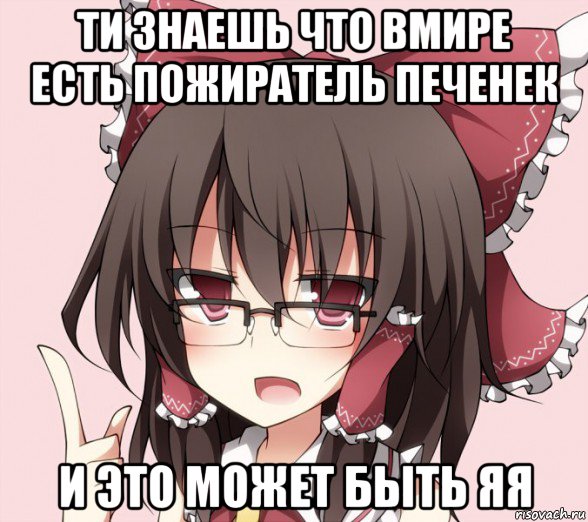 ти знаешь что вмире есть пожиратель печенек и это может быть яя, Мем Рейму