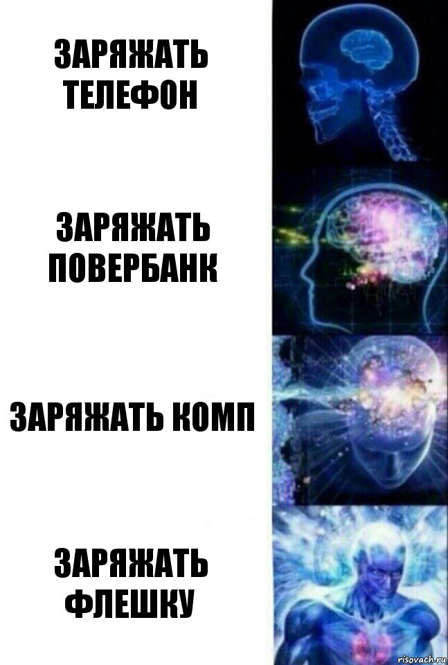 Заряжать телефон Заряжать повербанк Заряжать комп Заряжать флешку, Комикс  Сверхразум