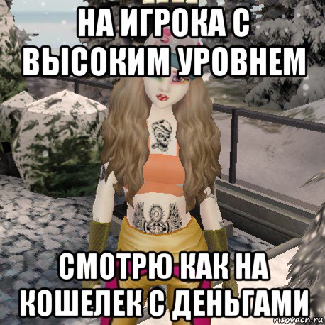 на игрока с высоким уровнем смотрю как на кошелек с деньгами