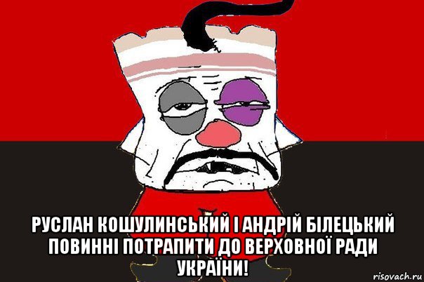  руслан кошулинський і андрій білецький повинні потрапити до верховної ради україни!