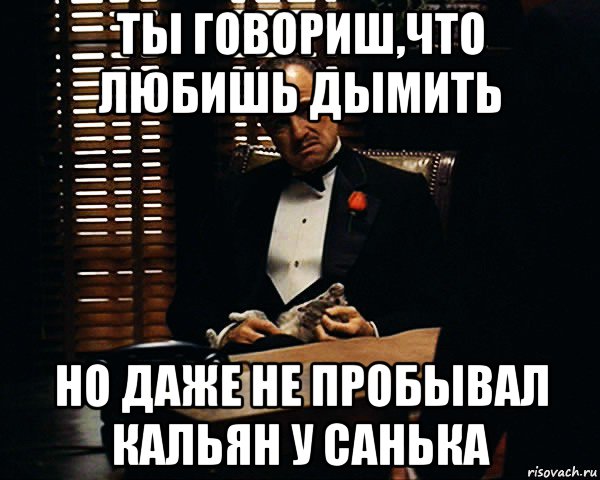 ты говориш,что любишь дымить но даже не пробывал кальян у санька, Мем Дон Вито Корлеоне