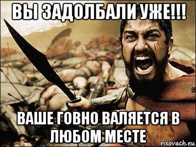 вы задолбали уже!!! ваше говно валяется в любом месте, Мем Это Спарта