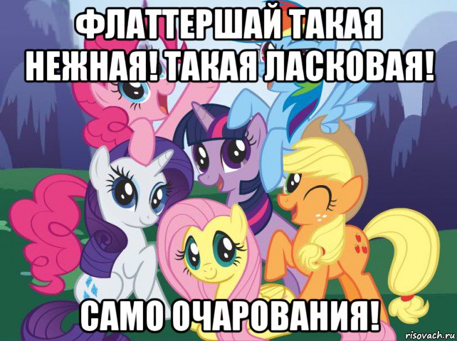 флаттершай такая нежная! такая ласковая! само очарования!, Мем My little pony