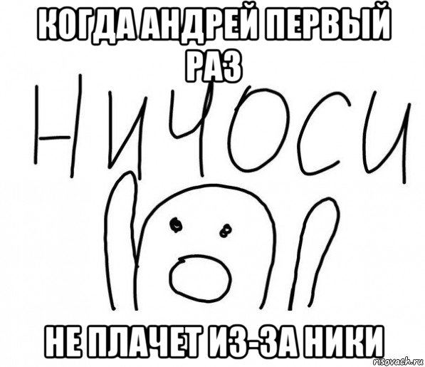 когда андрей первый раз не плачет из-за ники, Мем  Ничоси