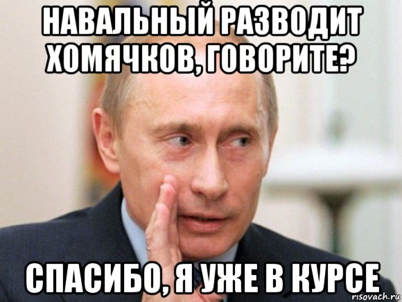 навальный разводит хомячков, говорите? спасибо, я уже в курсе